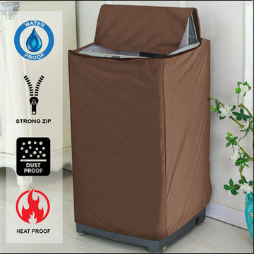 Waterproof Top Loaded Washing Machine Cover (Brown Color)
