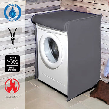 Waterproof Front Loaded Washing Machine Cover (Grey Color - All Sizes Available)